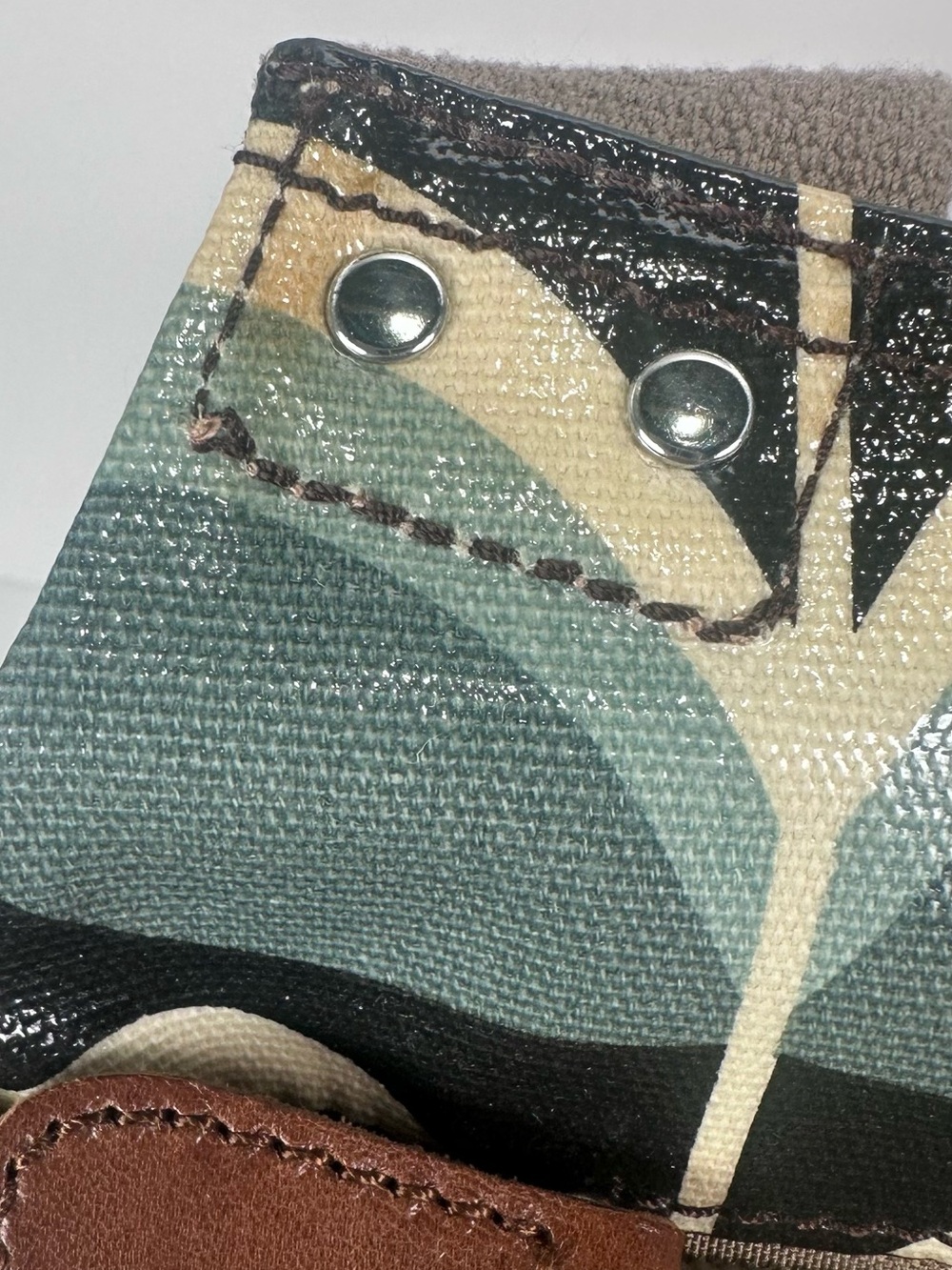 Orla Kiely Stem Print Coated Canvas Purse Retro Mod Floral Shoulder Tote Bag - Picture 15 of 16